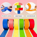 COSIMIXO Colored Masking Tape 1.88 inches x 60 Yards, Rainbow Colors Painters - Image 4