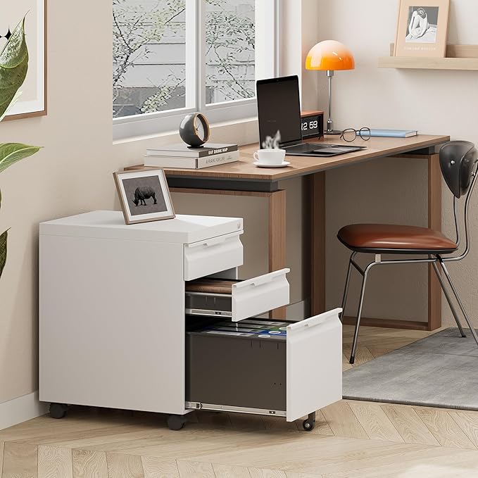 LONGLINK 3 Drawer Mobile File Cabinet - Image 7