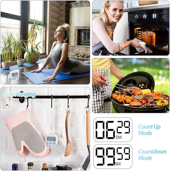 Weewooday 24 Pcs Digital Kitchen Timer Magnetic Timer Bulk On/Off Switch Minute - Image 7