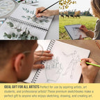 U.S. Art Supply 8.5" x 11" Premium Hardbound Sketch Book, 2 Pack, 80 Sheets Each - Image 6