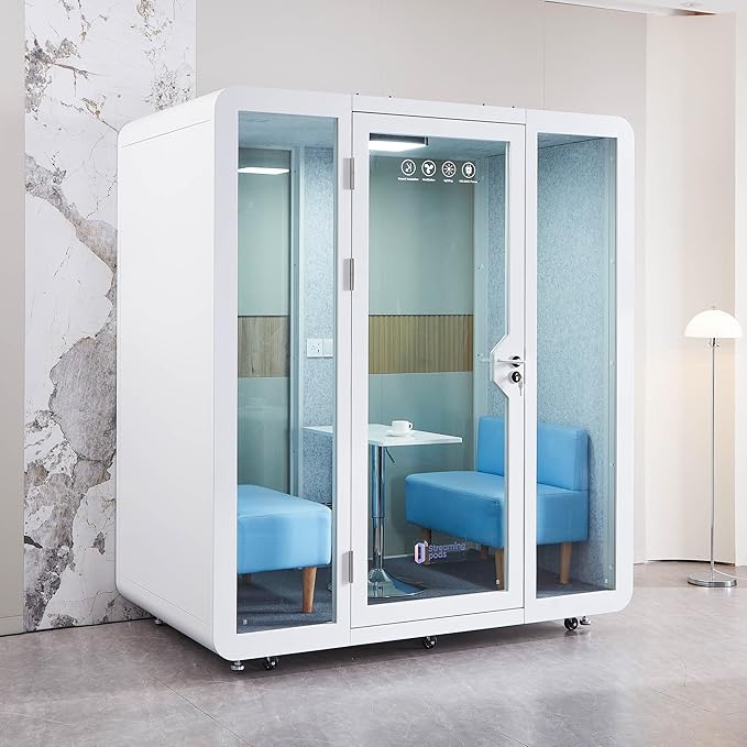 Mobile Office Pod Booth, Sound Pod, Large Space SoundProof Pod 2-4 People - Image 9