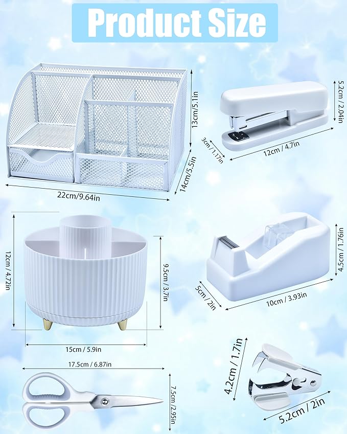 LXEVIHK 20Pcs White Desk Organizers and Accessories - Image 5