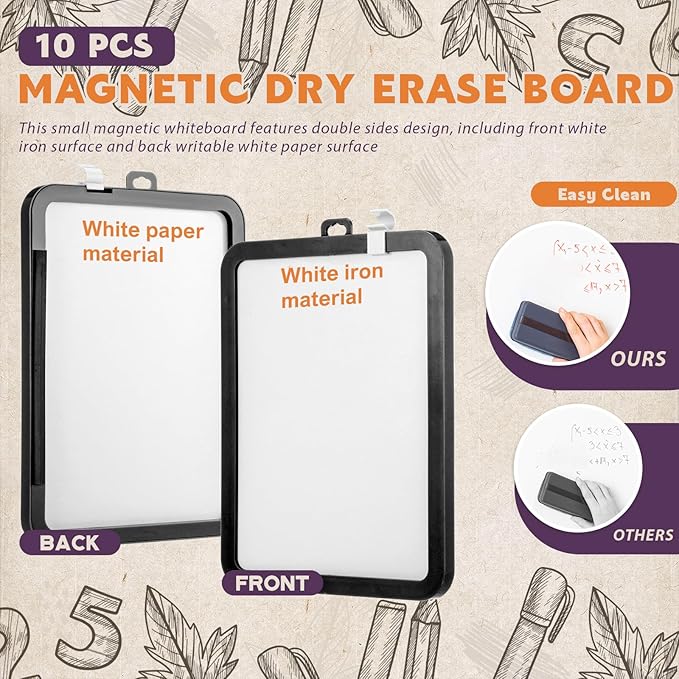 Outus 10 Pcs Dry Erase Mini White Boards Bulk 8.5 x 11'' Small Magnetic - Image 5