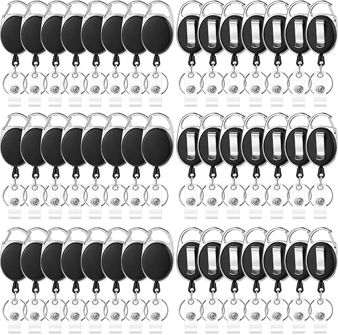 50 Pcs Badge Reels Retractable Heavy Duty Id Badge Holders Retractable Clip by TINSKY