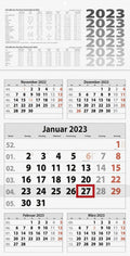 BRUNNEN 5-Month Calendar 2023 30 x 59 cm, One Piece Back: Grey