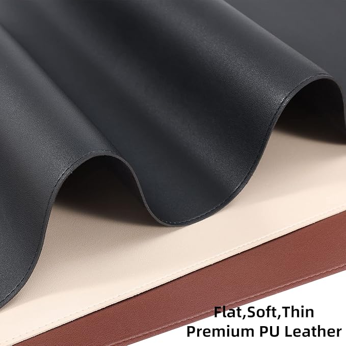 Wolaile Desk Pad 36x17 inches, PU Leather Desk Blotter, Non-Slip Base - Image 2