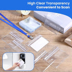 300 Pieces Clear Plastic Horizontal Name Badge ID Card Holders Horizontal Name - Image 6