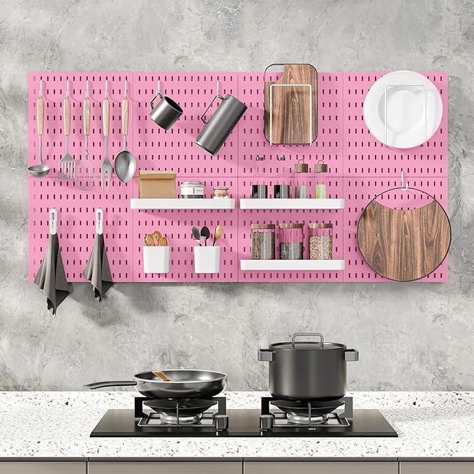 MULSAME Pegboard Combination Kit, 25.2" x 50.4" Wall Mounted Storage Set - Image 3