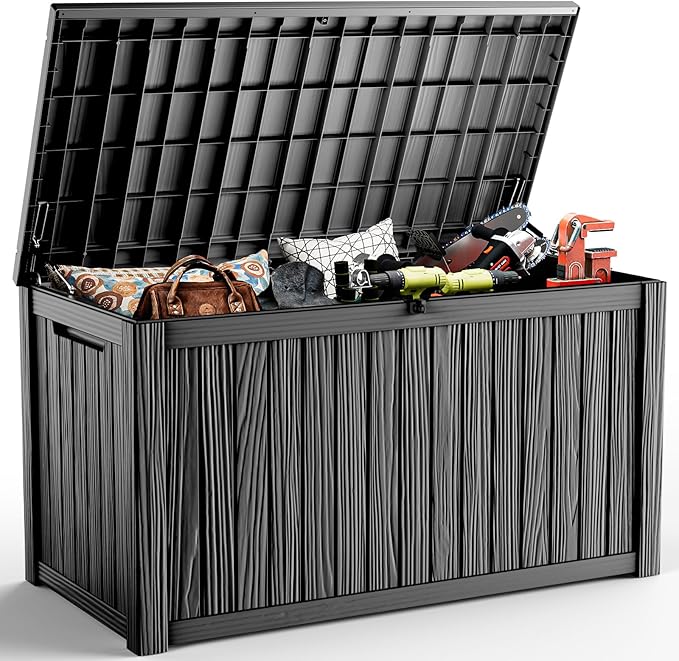 EasyUp 200 Gallon Deck Boxes Resin Large Storage Bins by EASYUP