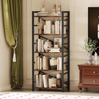 Organization and Storage, 5 Tier Bookshelf, Tall Bookcase - Image 2
