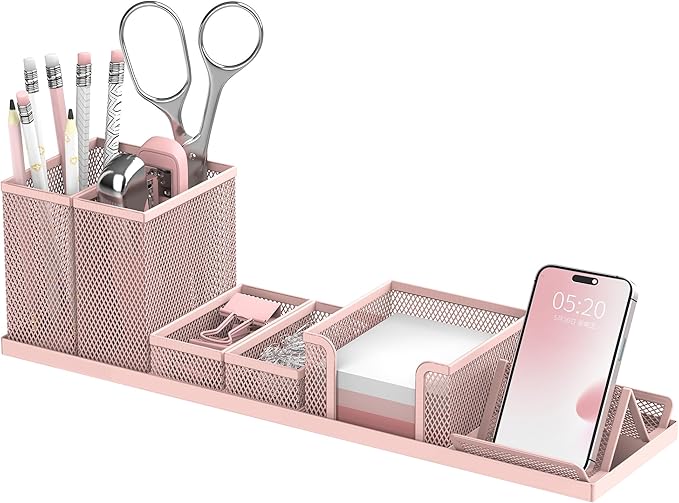 SUPEASY Pen Holder for Desk, 6 Piece Mesh Desk Organizer set for Office by SUPEASY