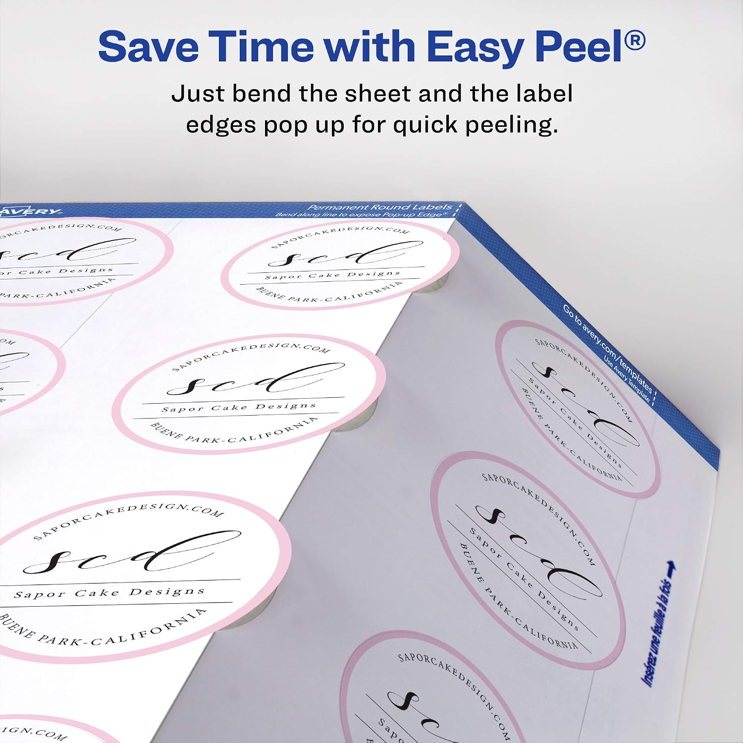 Avery® Printable Round Labels, Sure Feed® Technology, 2" Diameter, Matte White, Laser & Inkjet Compatible, 300 Blank Labels Total, Great for Branding, Packaging, Events, and More (22877)