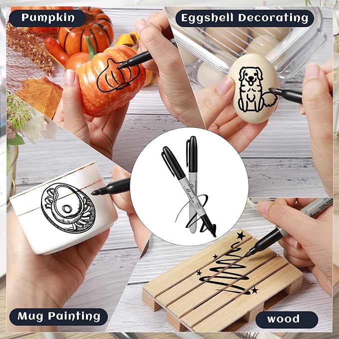 Thenshop 300 Pack Black Permanent Markers Bulk - Image 5