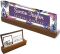 Artblox Personalized Office Desk Name Plate and Business Card Holder | Clear by Artblox