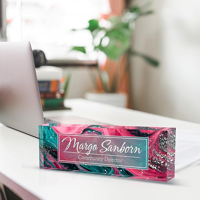 Personalized Name Plate for Desk, Custom Desk Name Plate, Acrylic Name Plate - Image 2