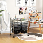 LDAILY 12 Drawer Rolling Storage Cart, Craft Cart Organizer on Wheels w/Metal - Image 2