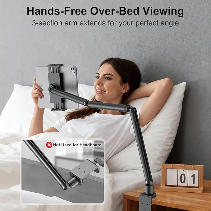 iPad Holder for Desk, Adjustable Tablet Arm iPad Desk Mount - Image 2