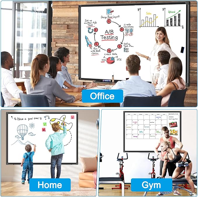 H-Qprobd 48"x36" Magnetic White Board Dry Erase Wall Mount Whiteboard - Image 7