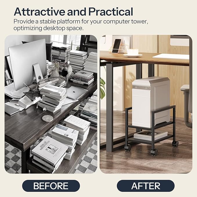 HOOBRO PC Stand, 2-Tier PC Tower Stand Fits Most Computer Towers, CPU Holder - Image 7