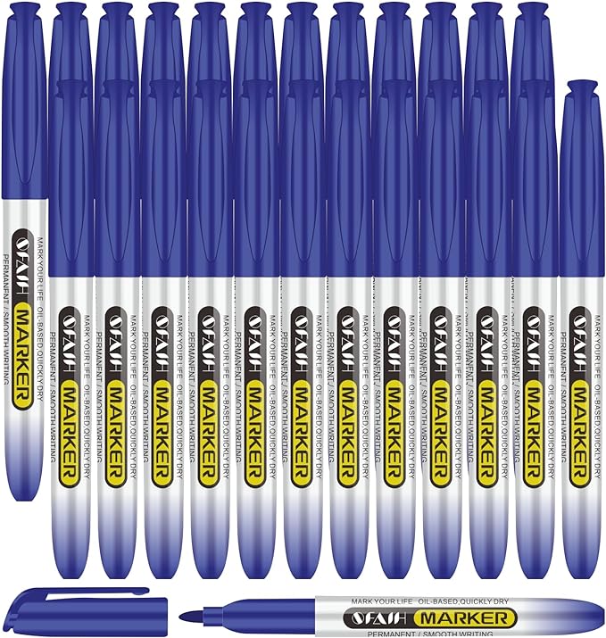 SFAIH Blue Permanent Markers Bulk by SFAIH