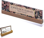ARTBLOX | Office Personalized Name Plate Women Flower Design On Clear Acrylic - Image 2