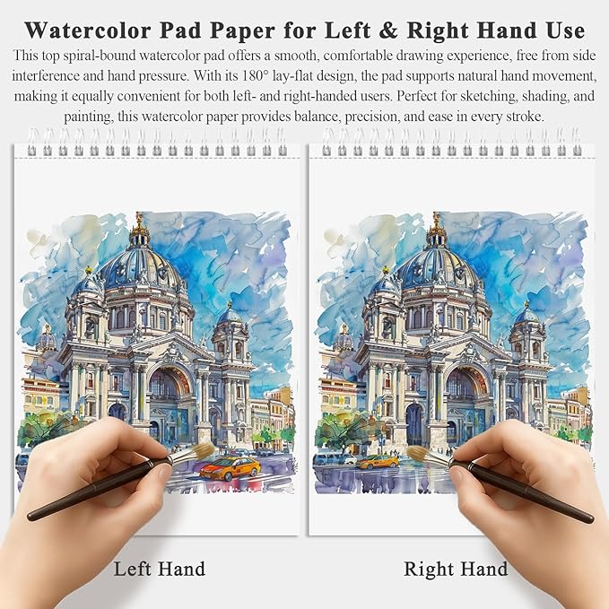 Fuxi Watercolor Notebook 8.5" x 11", 140 lb Cold Press Watercolor Paper - Image 5