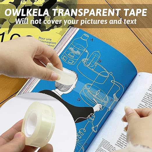 OWLKELA 12 Rolls Transparent Tape Refills, All-Purpose Transparent Glossy Tape - Image 4