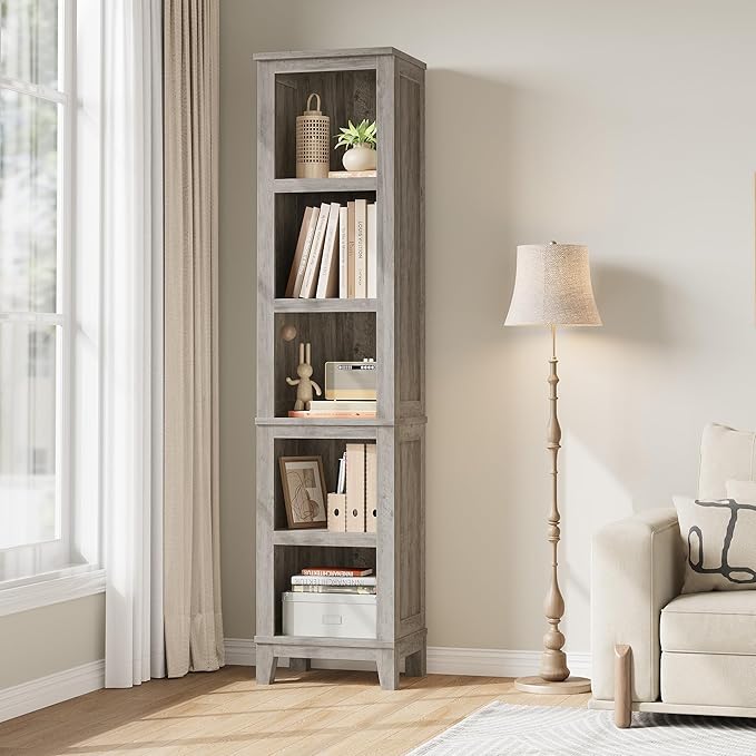 IDEALHOUSE 71" Farmhouse Bookshelf w/Adjustable Shelves & 31.5 in Whidth - Image 7