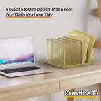 Kuntine.B Desk File Organizer Upright Mesh Desktop Organizer File Sorter Office - Image 6