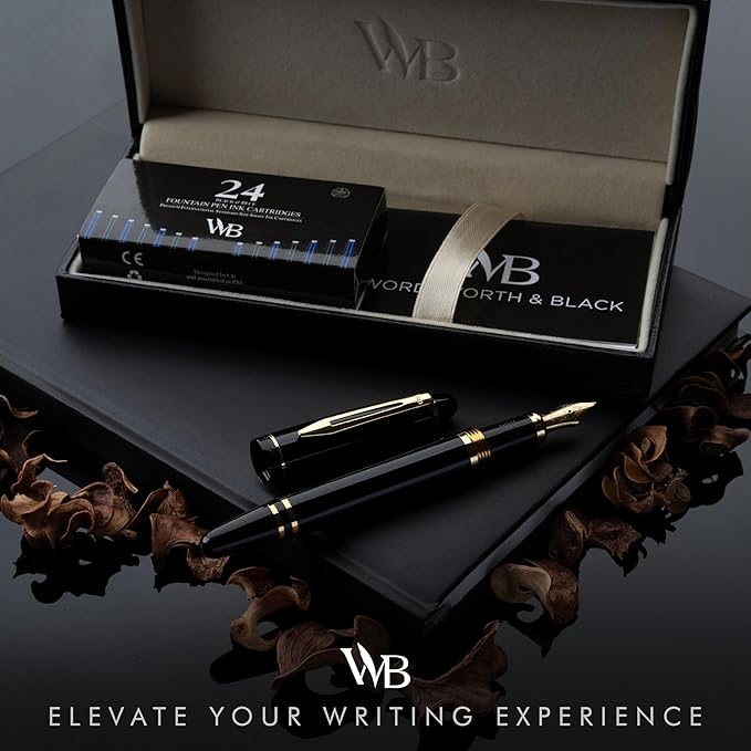 Wordsworth & Black Majesti Fountain Pen-, Luxury Case, 24K Gold Finish; 18K - Image 2