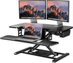 SANODESK 35" Electric Standing Desk Converter, Height Adjustable Riser