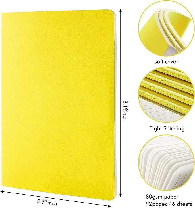 feela 8 Pack Soft Cover Journal Bulk, Notebooks College Ruled - Image 2