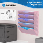 Gawerk 5 Tier Hanging Wall File Organizer, Mesh Mail Paper Orgnization Hanging - Image 7