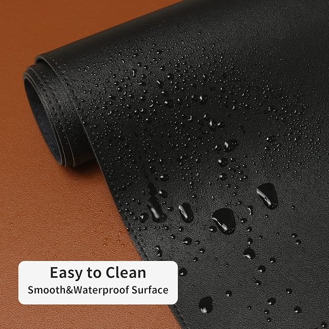 Leather Desk Pad, Wolaile 36x17 inch Large Mouse Pad, Waterproof Non-Slip - Image 8