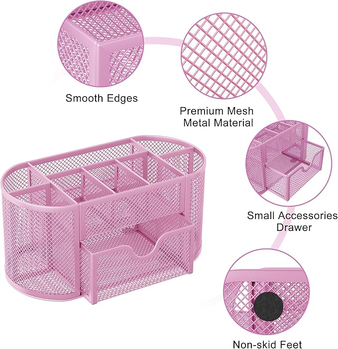 EasyPAG Mesh Pen Holder Desk Organizer - Image 3
