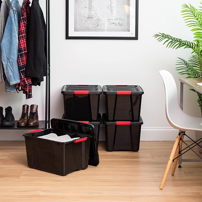 IRIS USA 40 Qt Stackable Plastic Storage Bins - Image 4