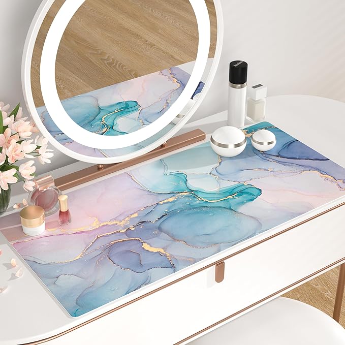QIYI Large Mouse Pad, PU Leather Desk Mat - Image 2