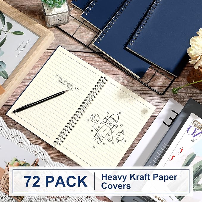 Yahenda 72 Pcs Spiral Notebook Bulk A5 Journal Lined 8.3'' x 5.5'' Writing - Image 2