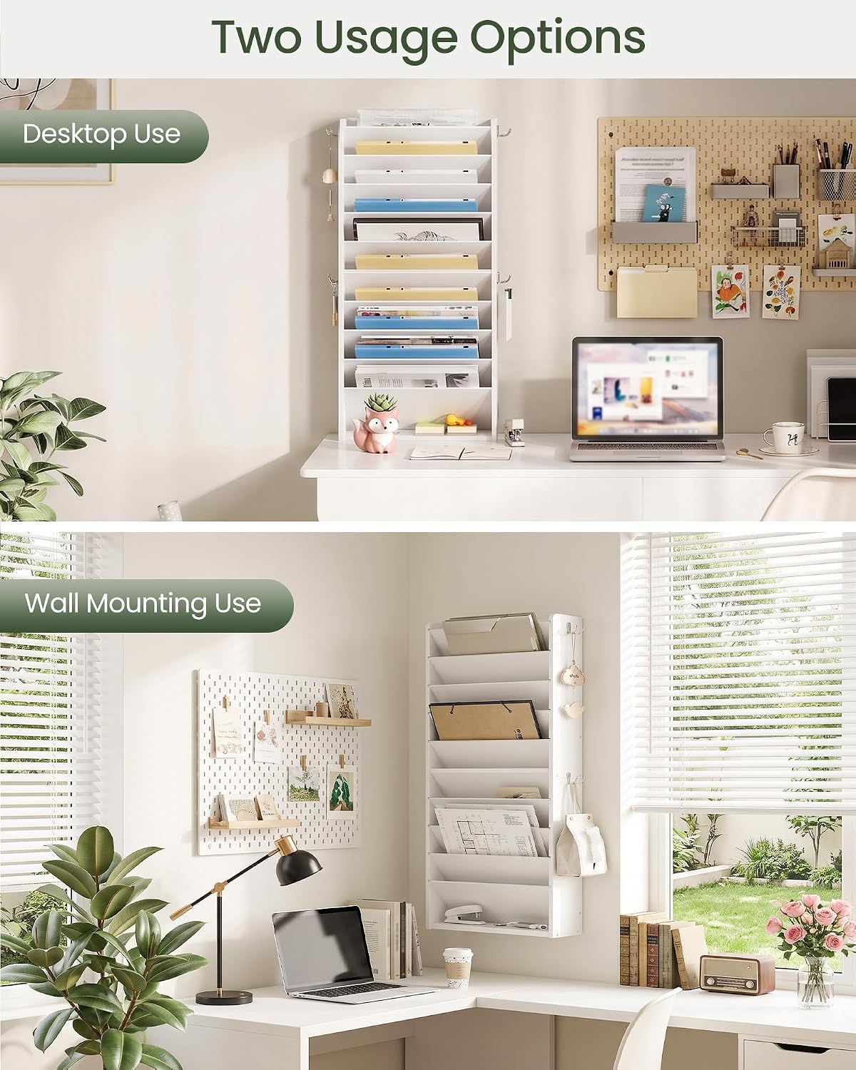 CHOEZON Wall File Organizer, 10-Tier Hanging Mail Organizer
