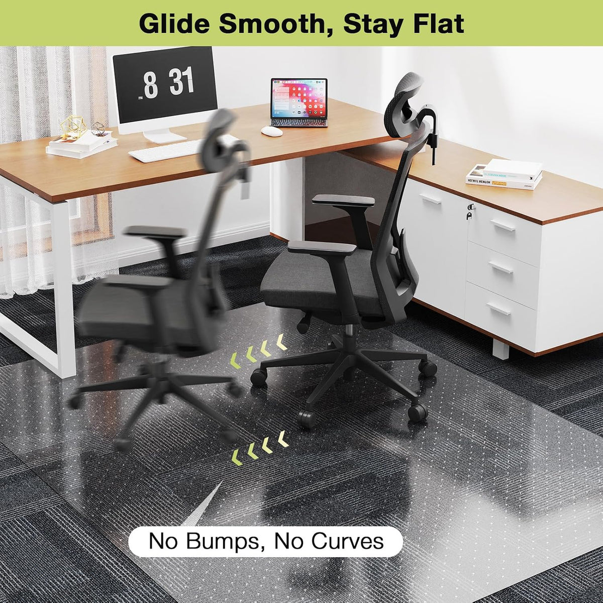 【Shipped Flat】1 Pack 32" x 48"Heavy Duty Clear Office Chair Mat for...