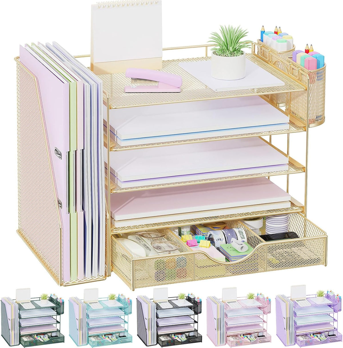 gianotter 5-Tier Desk Organizer with Drawers and File Holders