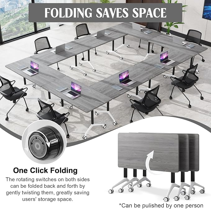 Conference Table, 55.1''Folding Conference Room Table - Image 3