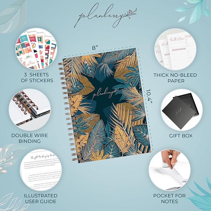 PLANBERRY Large Hourly Schedule Planner Premium – Undated Organizer - Image 2