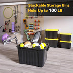 Nazhura 72 Quart Plastic Storage Bin, Stackable and Nestable Storage Boxes - Image 7