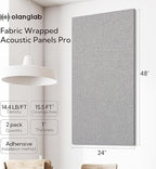 Olanglab Acoustic Panels 2 Pack, Fabric Wrapped Sound Proof Foam Panels - Image 2