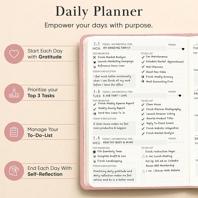 Mantra Planner 2026 Planner, Daily Journal & Gratitude Journal All-In-One - Image 4