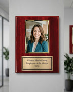 Personalized Photo Plaque with 5x7 Vertical Picture Holder - Add Your Team Photo - Coach Award Plaque - Customize Now with Your Custom Text (10.5x13)
