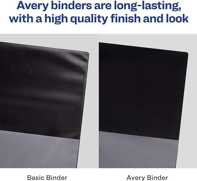 Avery Economy View 3 Ring Binders, 4 Black Binders - Image 4