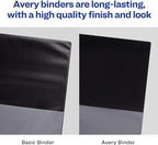 Avery Economy View 3 Ring Binders, 4 Black Binders - Image 4