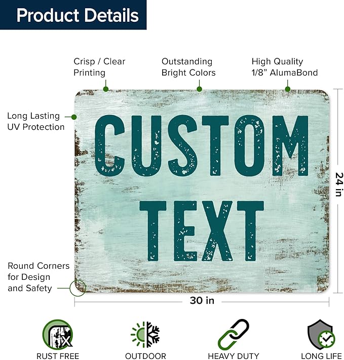 Custom Sign, Custom Street Sign, 11 Font Colors, 13 Font Styles, 4 Hole Options - Image 6